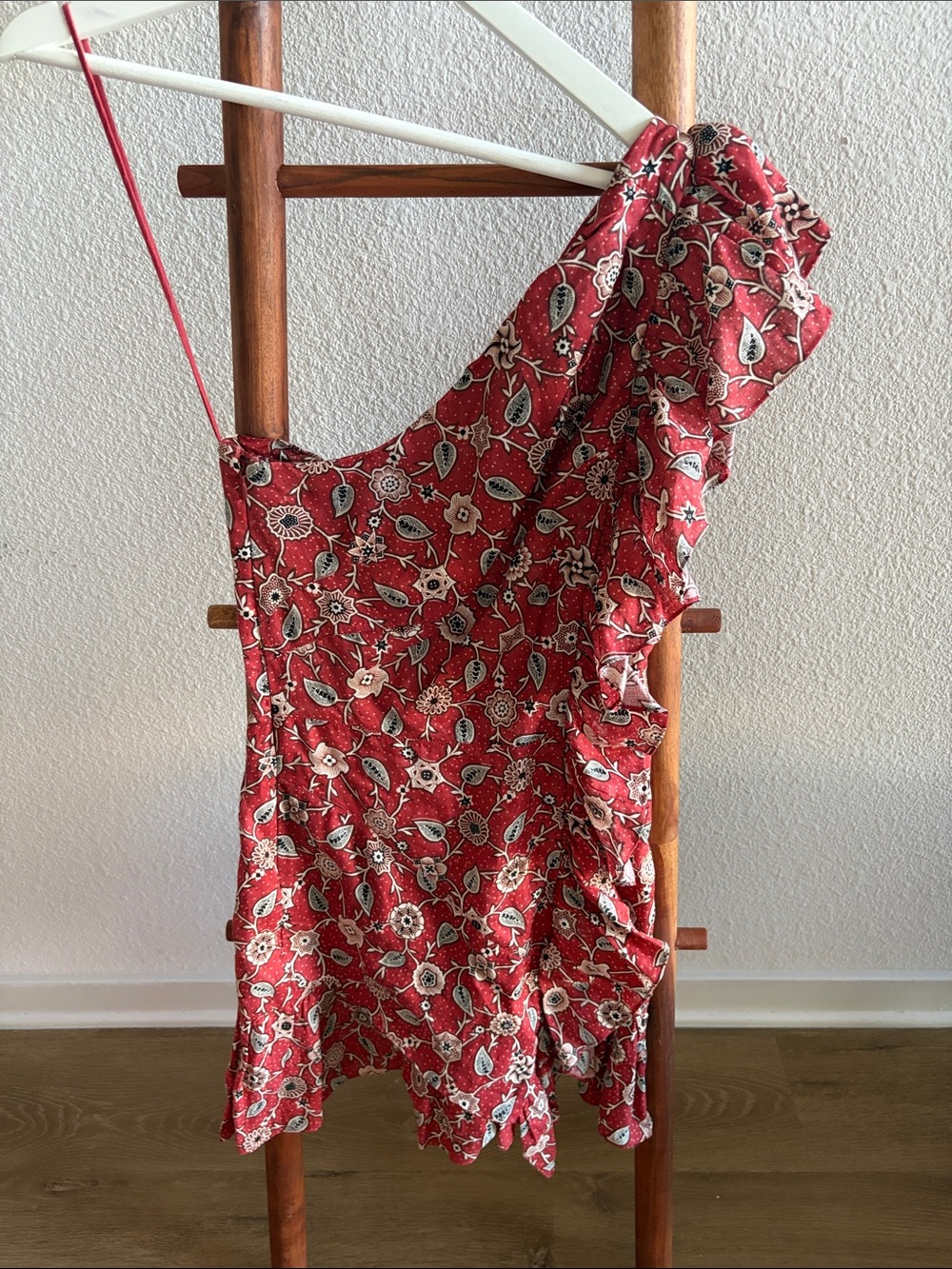 Isabel Etoile Marant One-Shoulder Red Floral Slip